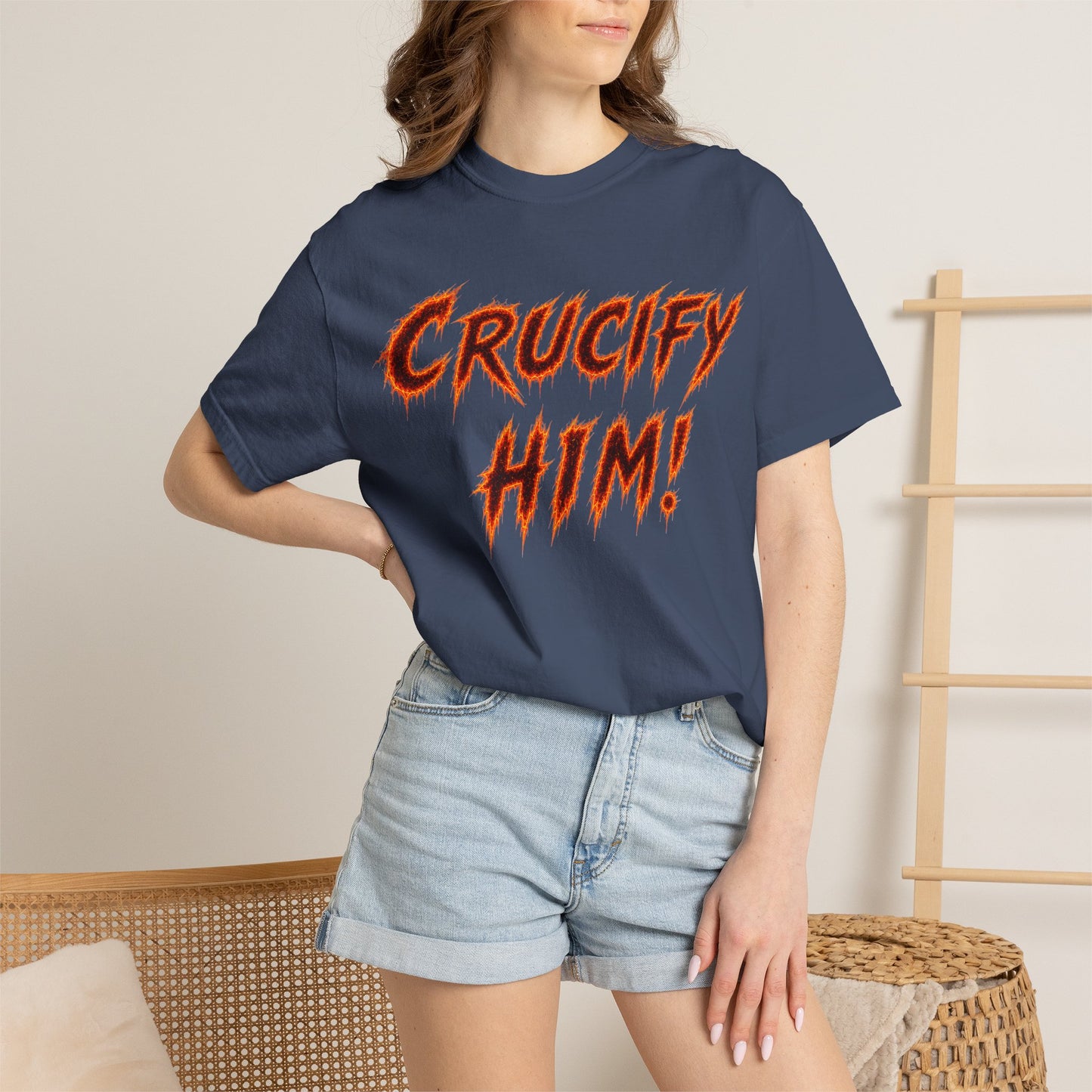 Crucify Him! Flame Chi-Rho Graphic T-Shirt