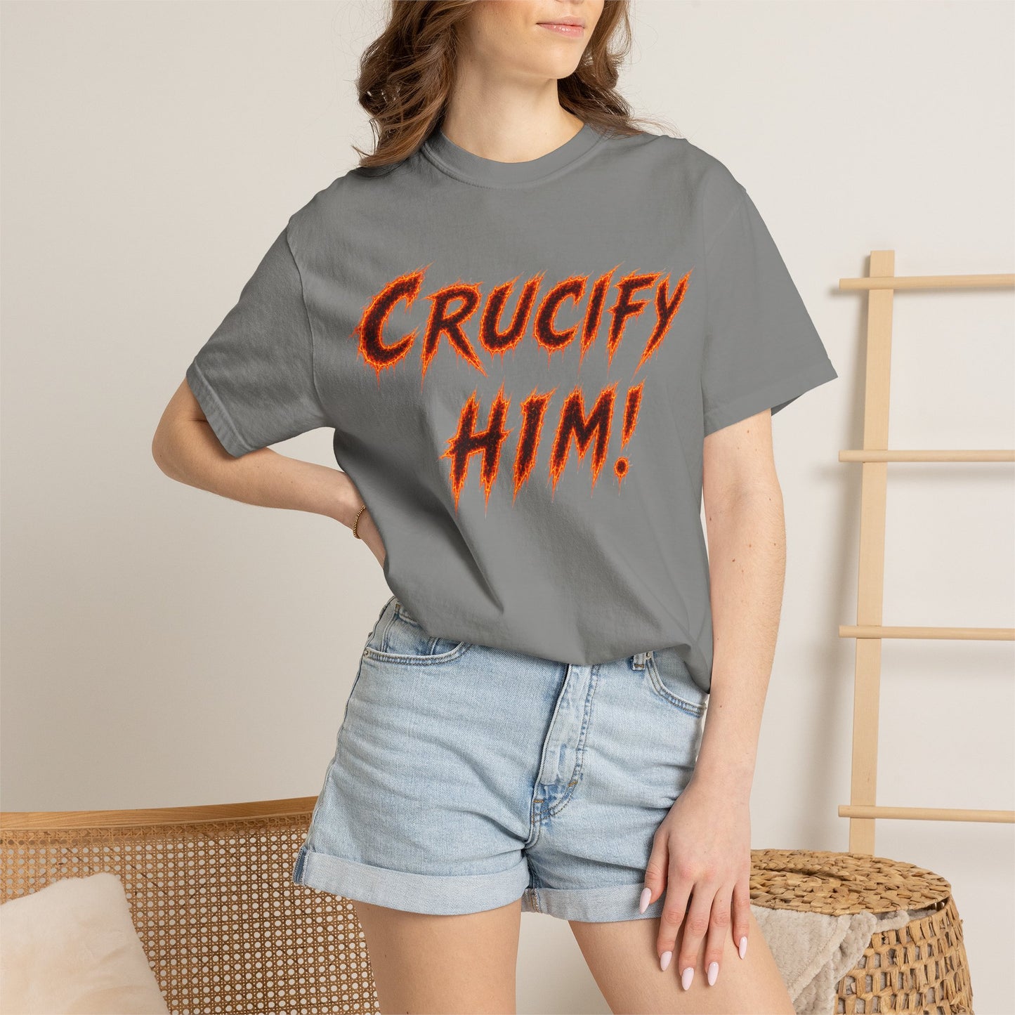 Crucify Him! Flame Chi-Rho Graphic T-Shirt