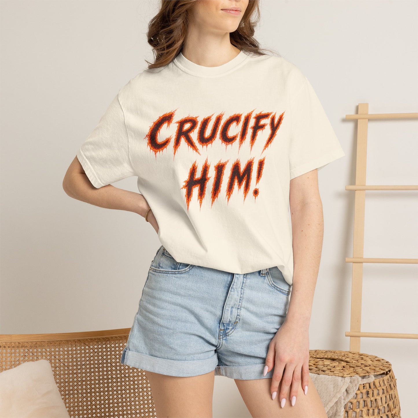 Crucify Him! Flame Chi-Rho Graphic T-Shirt
